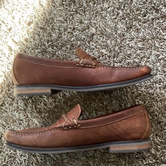 Martin Dingman Tan Leather Loafers Made In Brazil